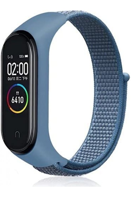 Mi Band 5 İle Uyumlu Saat Kayışı Hasır Örme Kordon Kayış, Mavi Mi Band 5 İle Uyumlu Saat Kayışı Hasır Örme Kordon Kayış, Mavi