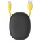 Lets Go Little, 2.0 A USB-A & Lightning Reel Charge & Data Transfer Cable, 1 Meter, Black - Yellow
