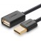 USB-Verlängerungskabel, Schwarz, 3 Meter