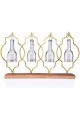 4-teiliger hängender Kerzenhalter aus Glas mit Holzständer, 54 x 37 cm 4-teiliger hängender Kerzenhalter aus Glas mit Holzständer, 54 x 37 cm