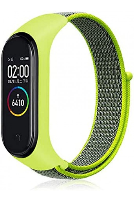 Mi Band 5 İçin Kumaş Desenli Çırtçırtlı Kayış-Kordon Yeşil Mi Band 5 İçin Kumaş Desenli Çırtçırtlı Kayış-Kordon Yeşil