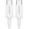 Câble de charge rapide et de données Type-C vers Type-C, 1,5 mètre, blanc