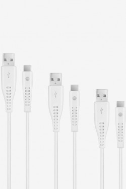 by  USB-A - USB-C 2A 3’lü Şarj Kablosu S 120/200/300cm-Beyaz
