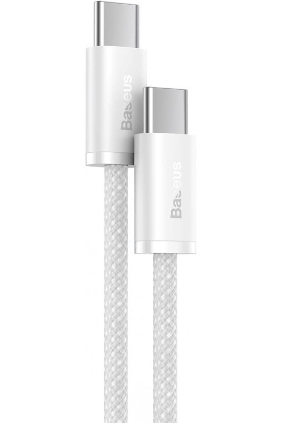 Dynamisches 100-W-USB-C- und USB-C-Lade- und Datenübertragungskabel, 1 Meter, Weiß Dynamisches 100-W-USB-C- und USB-C-Lade- und Datenübertragungskabel, 1 Meter, Weiß