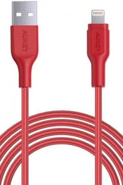 Aukey CB-AL2 geflochtenes Nylon-Lightning-Kabel 2 m rot