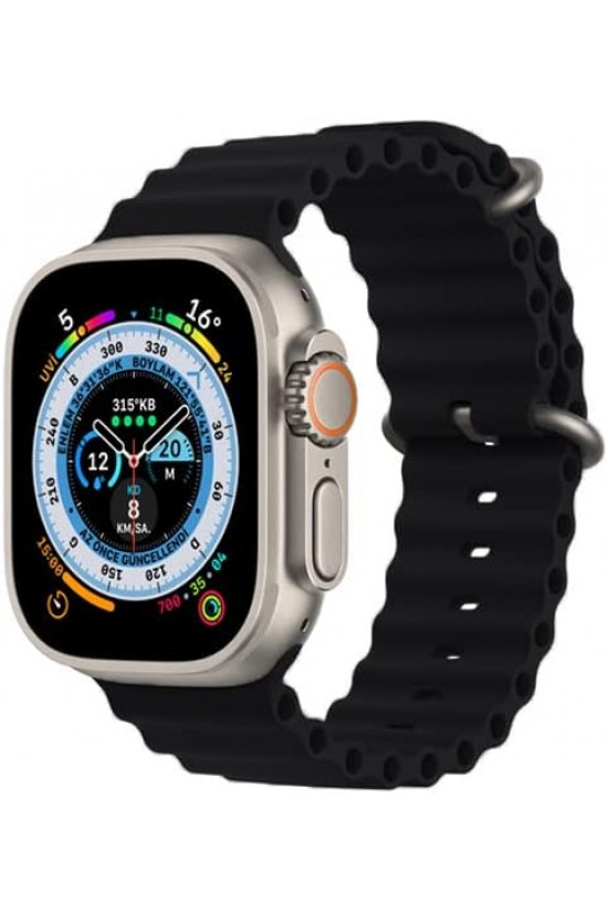 Watch Siyah Silikon Saat Kordonu, 38,40,41cm Watch Siyah Silikon Saat Kordonu, 38,40,41cm
