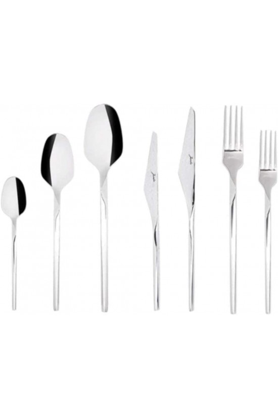 5100 Quartz 12 Kişilik 84 Parça Çatal Kaşık Bıçak Takımı, Gri