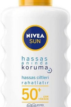 Sun SPF 50+ Ultra Hassas Anında Koruma Güneş Spreyi (200ml),Çok Yüksek Güneş Koruyucu,Suya Dayanıklı,Hassas Ciltler
