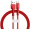 Silikagel, Lade- und Datenübertragungskabel, Rot, 1 m, USB Typ A und USB Typ C