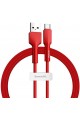 Silica Gel, Charge & Data Transfer Cable, Red, 1 m, USB Type A & USB Type C Silica Gel, Charge & Data Transfer Cable, Red, 1 m, USB Type A & USB Type C