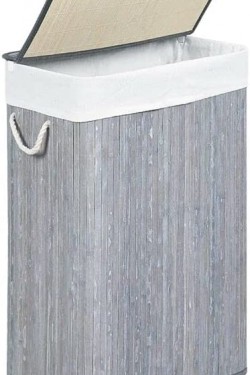 Naturel Bambu Çamaşır Sep Maxi Boy HMNV33213-SVR GRİ