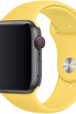 Piili  Watch Slikon Kordon - 38-40 mm | 2-3-4-5-SE Uyumlu Slikon Kayış Limon Sarısı