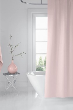 Duş Perdesi Pembe Polyester 180x200