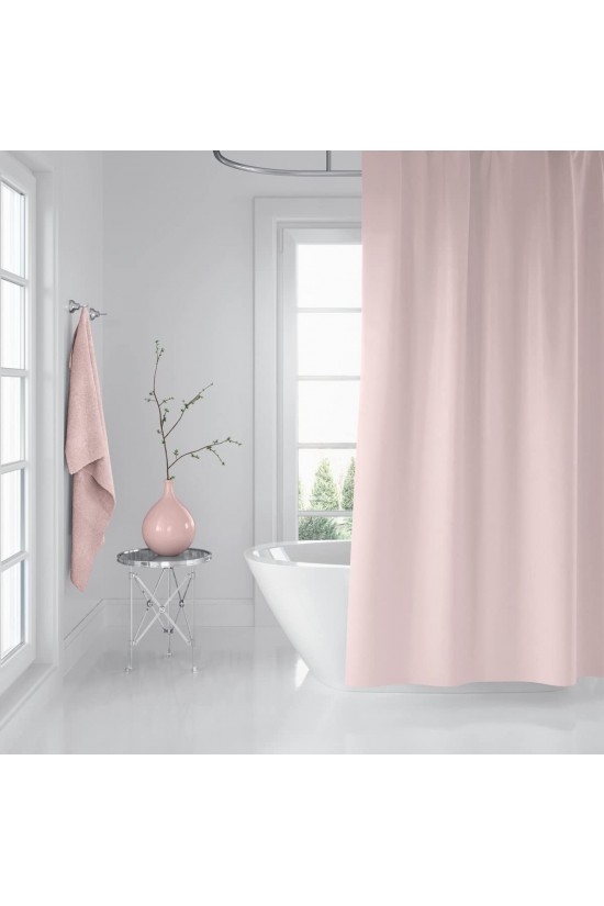 Duş Perdesi Pembe Polyester 180x200 Duş Perdesi Pembe Polyester 180x200