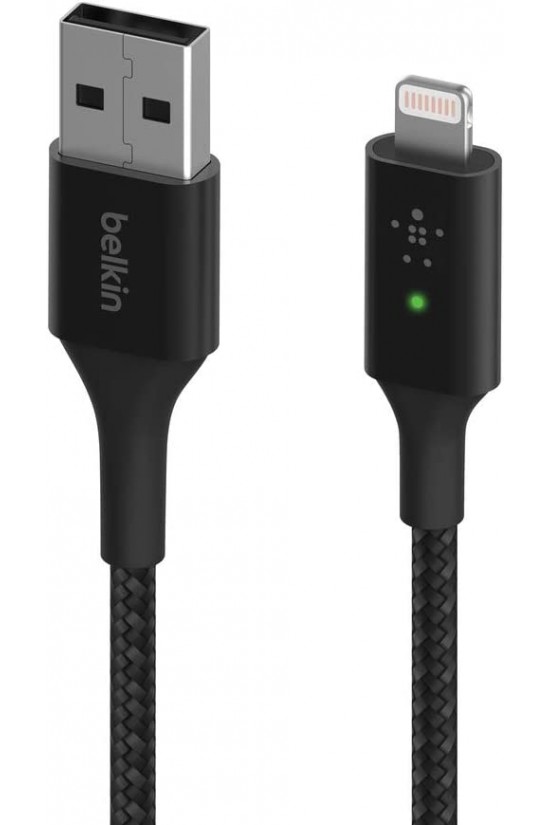 Intelligentes LED-Ladekabel USB auf Lightning 4 Fuß/1,2 Meter (Sie sehen Ihre Ladung auf einen Blick), MFi-zertifiziert – Schwarz Intelligentes LED-Ladekabel USB auf Lightning 4 Fuß/1,2 Meter (Sie sehen Ihre Ladung auf einen Blick), MFi-zertifiziert – Schwarz