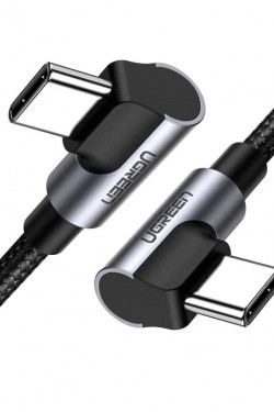 90 Degree Type-C to Type-C 60W Data and Charge Cable 1 Meter