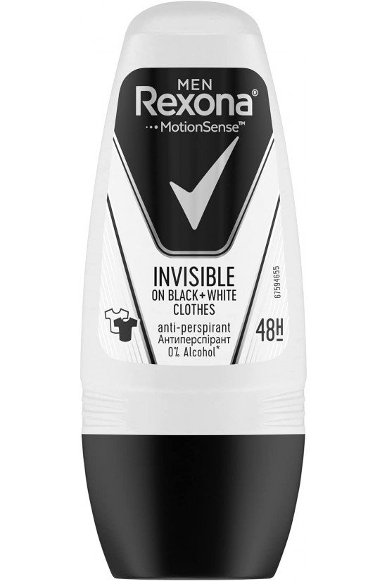 Men Erkek Anti-Perspirant Roll On Invisible Black White Ter Kokusuna Karşı Koruma 50 ml