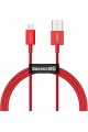 Câble de charge supérieur USB-A et Lightning 2,4 A, 100 centimètres, rouge, 11517 Câble de charge supérieur USB-A et Lightning 2,4 A, 100 centimètres, rouge, 11517