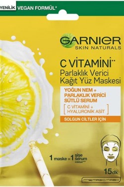 C Vitamini Parlaklık Verici Kağıt Yüz Maskesi
