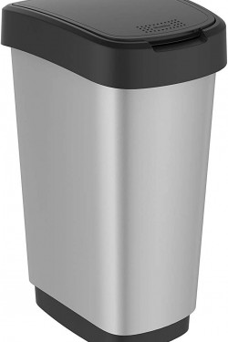 Swing Çöp Kutusu 50L Metalik Gri