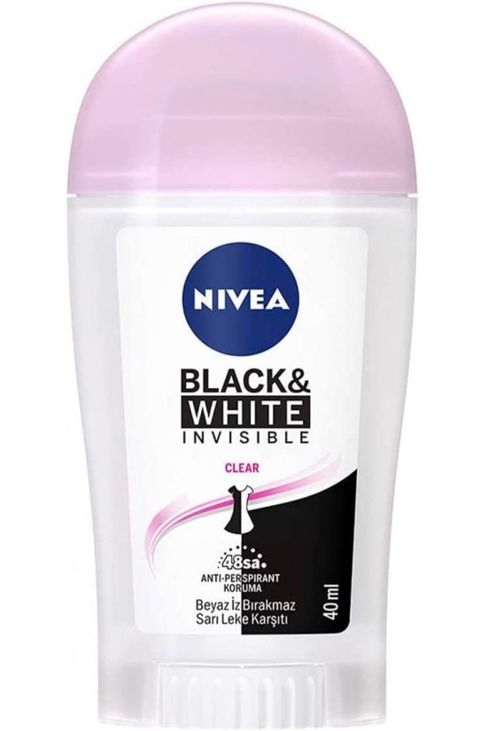 Kadın Stick Deodorant Black & White Invisible , 48 Saat Anti-Perspirant İz Bırakmayan Koruma (40 ml)