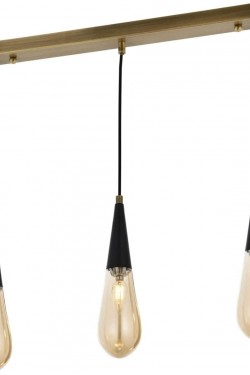 AV-60059-3EY Moderner Kronleuchter mit getrommelter Oberfläche, E14, Metall, Glas, 65 x 10 cm