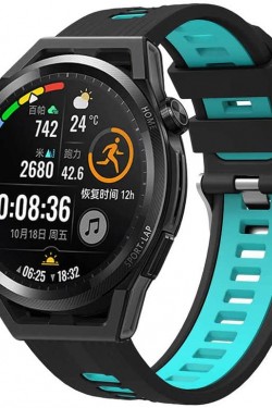 GT2 42mm İle Uyumlu 10 Kademeli Ayarlanabilir Esnek Silikon Malzeme Suya Karşı Dirençli Renkli Grealish Delikli Silikon Kordon, Siyah Mavi
