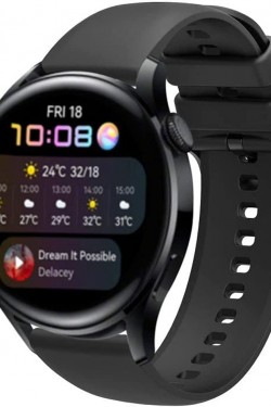 Watch GT2 46mm İle Uyumlu Kayış Termoplastik Perforated Kordon Siyah