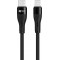 Câble de charge et de données Fleet Type -C Lightning 65W PD, 1 mètre - Noir