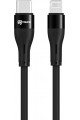Câble de charge et de données Fleet Type -C Lightning 65W PD, 1 mètre - Noir Câble de charge et de données Fleet Type -C Lightning 65W PD, 1 mètre - Noir