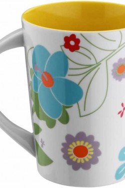 6028 Dekor Mug Bardak Sarı