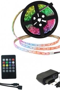 Mehrfarbiger, musik- und geräuschempfindlicher RGB-LED-Lichtstreifen, 5 m