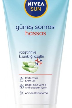 Sun Hassas Cilt Güneş Sonrası Krem Jel e Vera Özlü, 48 Saat Nemlendirme (175 ml)