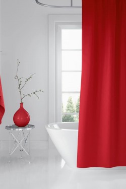 Duş Perdesi Kırmızı 180x200, Kırmızı