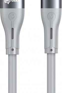 Câble de charge et de données Fleet Type-C Lightning 65W PD, 2 mètres - Gris