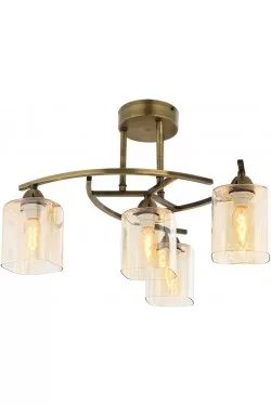 1373 Lustre Moderne, Métal Verre, Tumbled, 4