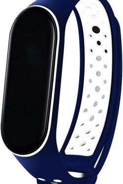 Galaxy Fit 2 SM-R220 İle Uyumlu Ayarlanabilir, Kademeli, Silikon, Şık Tasarım Fit 2 SM - R220 İle Uyumlu Renkli Garcia Delikli Spor Kordon, Lacivert