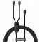 Flash 2in1, USB-C & 100W USB-C & 20W Lightning Charge Cable, 2 Meter, Black, CA1T2-F01