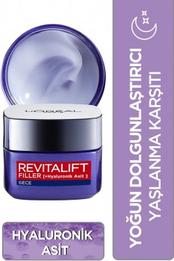Filler Yoğun Dounlaştırıcı Yaşlanma Karşıtı Gece Kremi 50 ml - Hyaluronik Asit