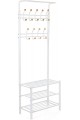 Hsr04W Gardırop, Elbise Standı, Boru Çapı 32 Mm, 3 Ayakkabı Raflı, 18 Metal Kancalı, Beyaz Hsr04W Gardırop, Elbise Standı, Boru Çapı 32 Mm, 3 Ayakkabı Raflı, 18 Metal Kancalı, Beyaz