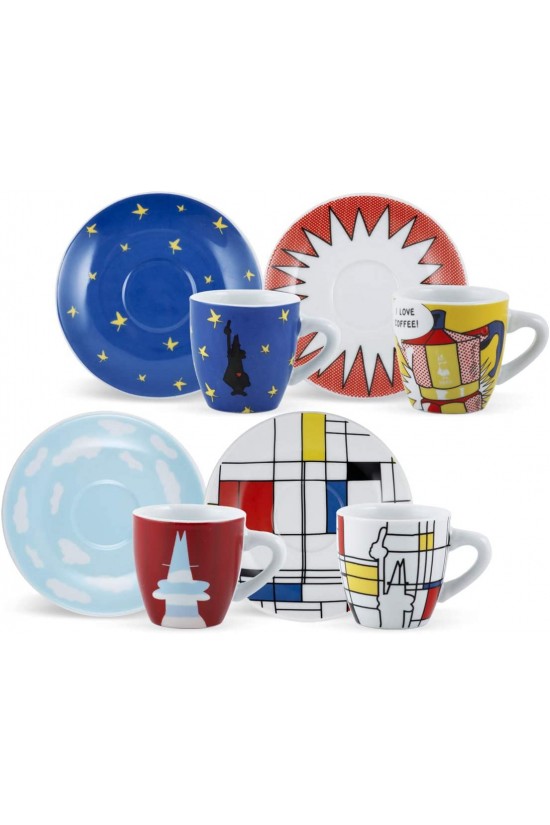 Tasse, Porzellan, mehrfarbig, 4 Stück (1 Stück), 4 Tasse, Porzellan, mehrfarbig, 4 Stück (1 Stück), 4