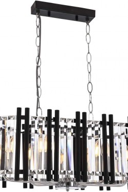 AV-60186-8KY Krom/Siyah Kaplama Modern Avize, E14, Metal, Cam, 80x35cm