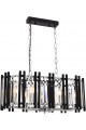 AV-60186-8KY Chrome/Black Plated Modern Chandelier, E14, Metal, Glass, 80x35cm