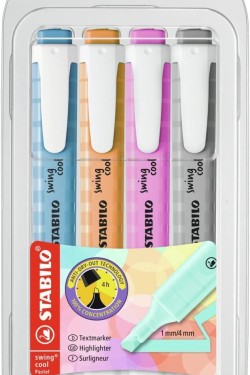 Fosforlu Kalem -swing cool Pastel - 4'lü Paket