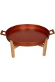 Country Style Copper Tray & Floor Table With Wooden Legs Country Style Copper Tray & Floor Table With Wooden Legs
