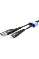 SHAZA Lightning 5A 100 W Braided Fast Charge and Data Cable 3 Meters, Black SHAZA Lightning 5A 100 W Braided Fast Charge and Data Cable 3 Meters, Black