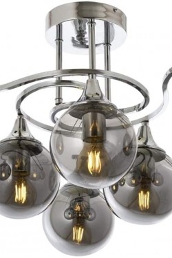 AV-60156-6K Krom Kaplama Modern Avize, E27, Metal, Cam, 55cm