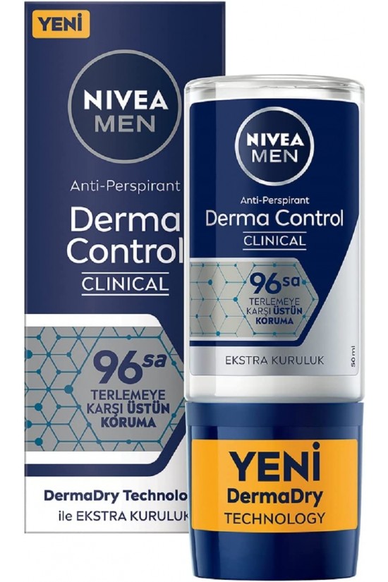 Derma Control Clinical Erkek Roll-on deodorant 50 ml, 96 saat üstün koruma, Anti-perspirant
