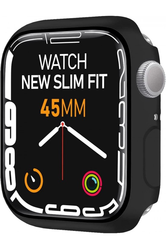 Watch 8/7 Uyumlu New Slim Fit Kılıf 45mm, Ekran Koruyuculu Akıllı Saat Kılıfı (Siyah) Watch 8/7 Uyumlu New Slim Fit Kılıf 45mm, Ekran Koruyuculu Akıllı Saat Kılıfı (Siyah)