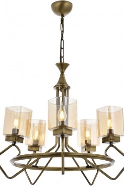 AV-60135-5E Eskitme Kaplama Modern Avize, E14, Metal, Cam, 70cm